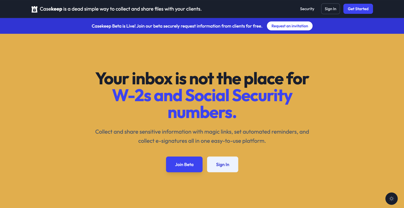 Casekeep marketing site